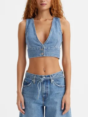 Raine Denim Crop Tank Top