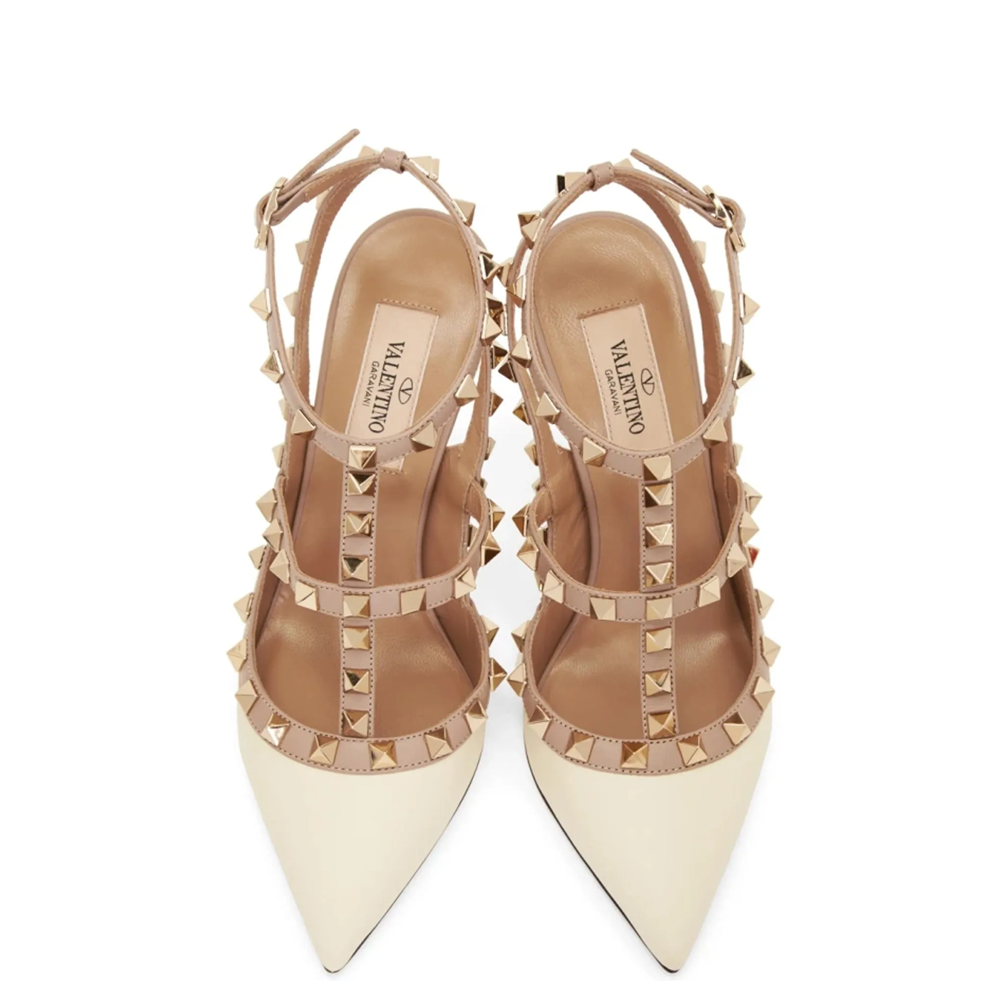 Rockstud Slingback Nappa, Ivory