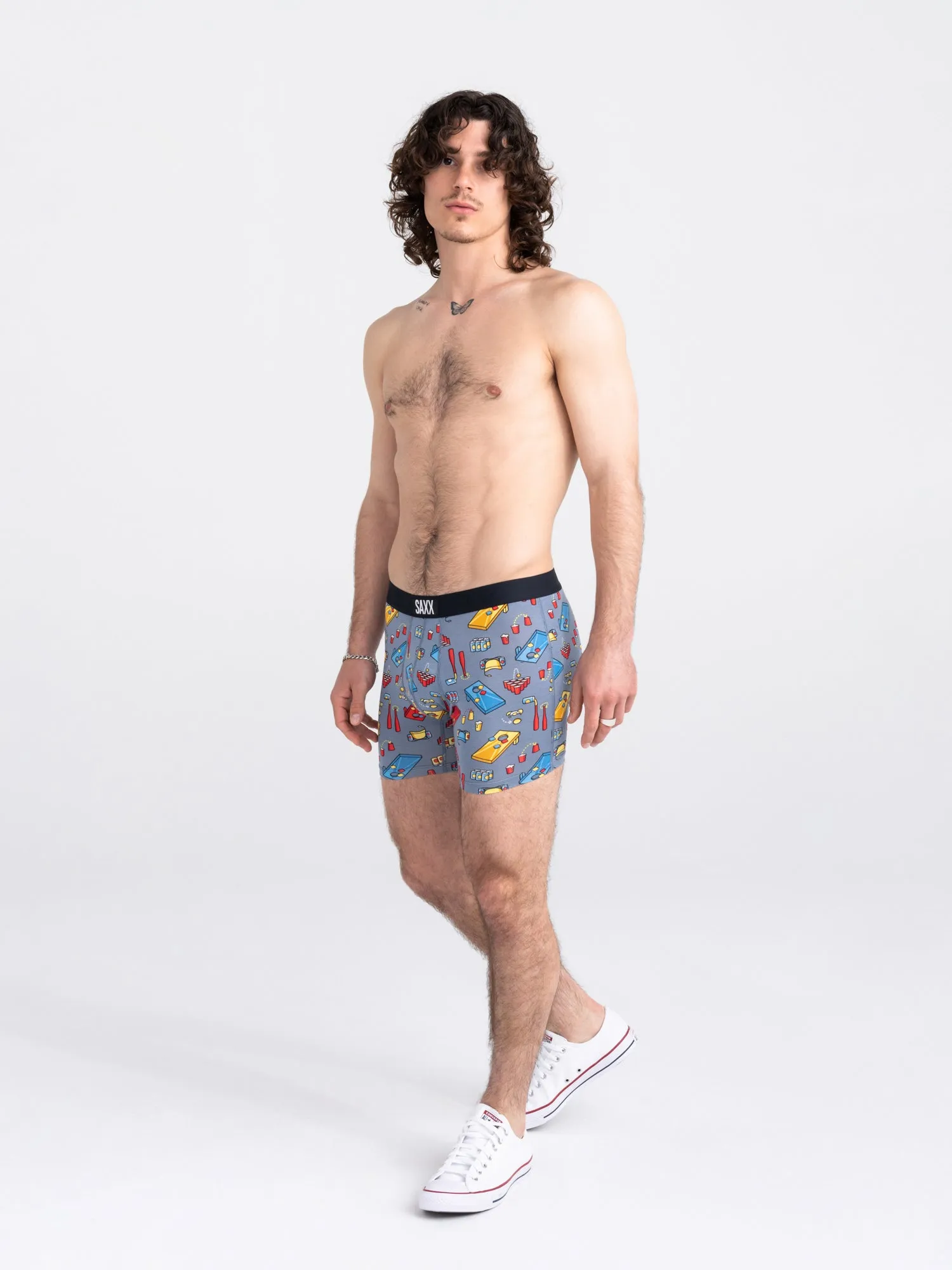 SAXX VIBE BOXER BRIEF- BEER OLYMPICS GRIS