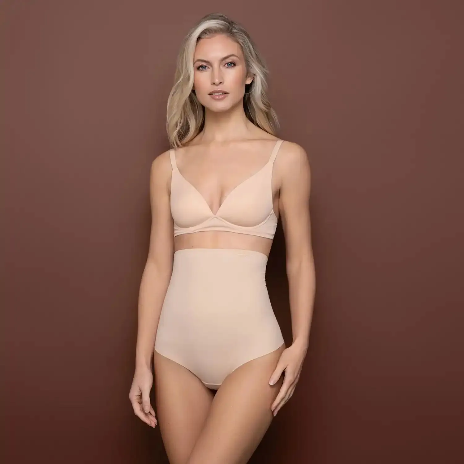 Sculpting High Waist Thong - Beige