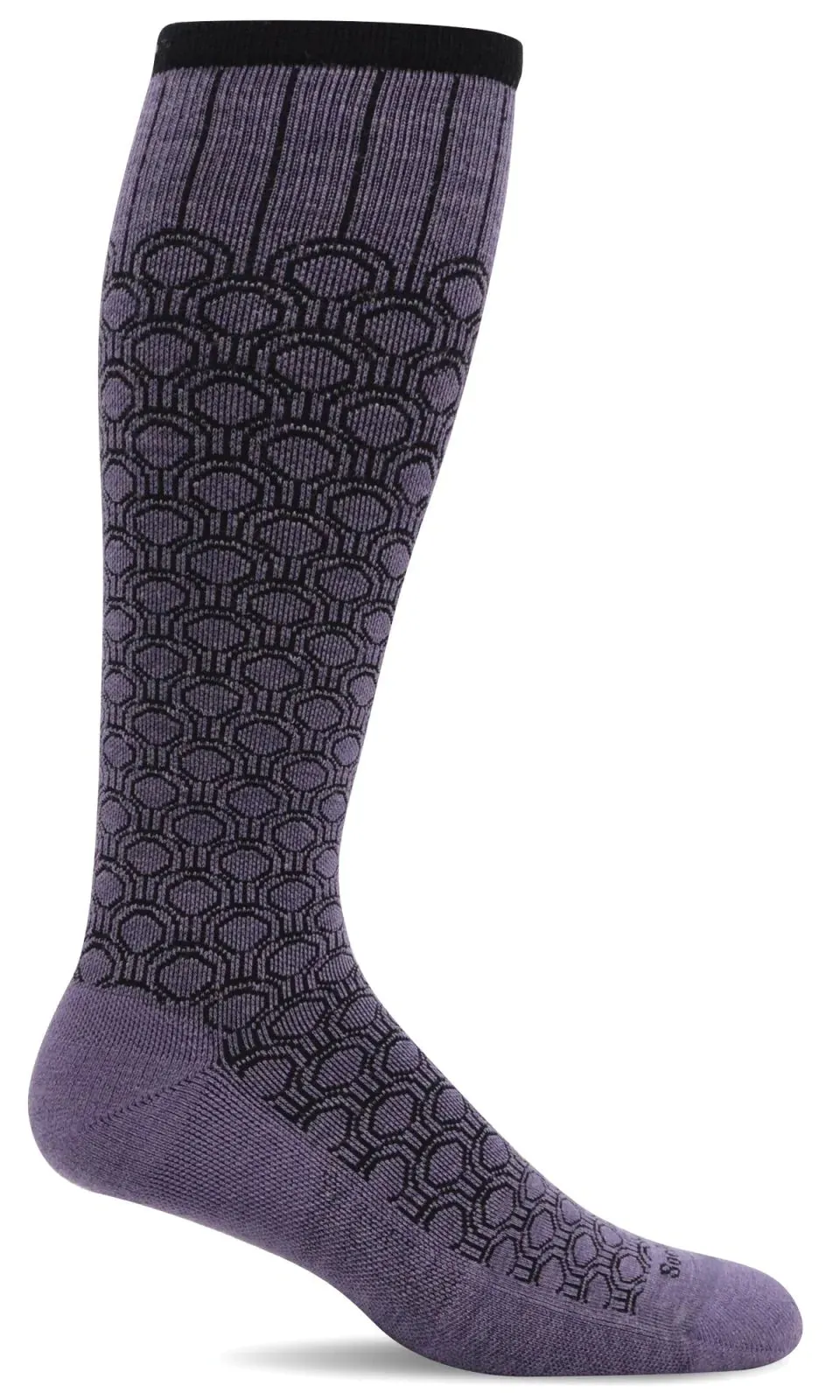 SOCKWELL DECO DOT PLUM COMPRESSION 15-20mmHG