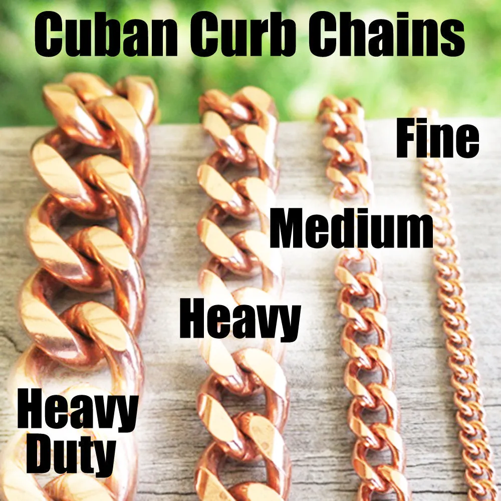 Solid Copper Necklace Chain Fine 3mm Cuban Curb Chain Necklace NC71 Solid Copper Chain Necklace 24