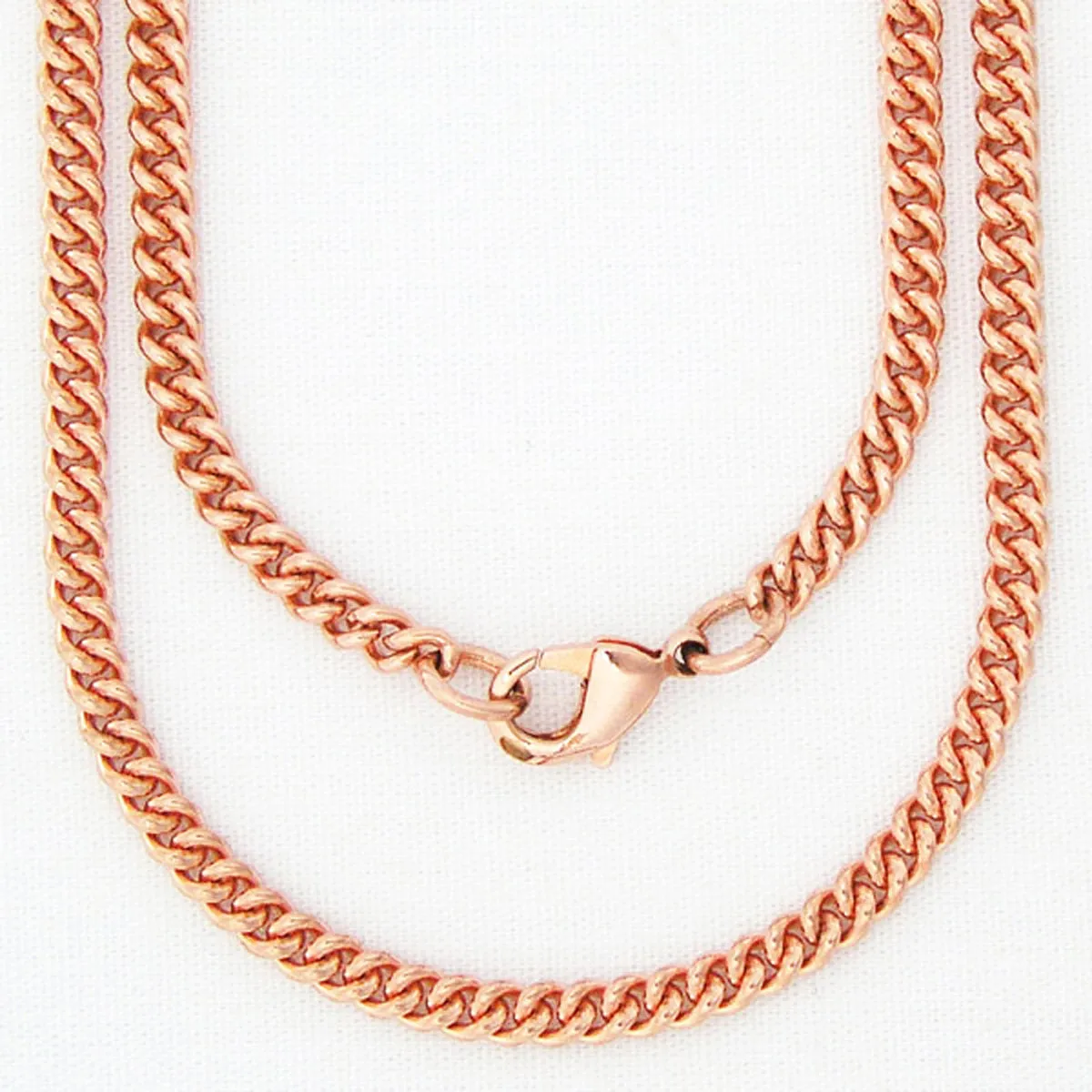 Solid Copper Necklace Chain Fine 3mm Cuban Curb Chain Necklace NC71 Solid Copper Chain Necklace 24