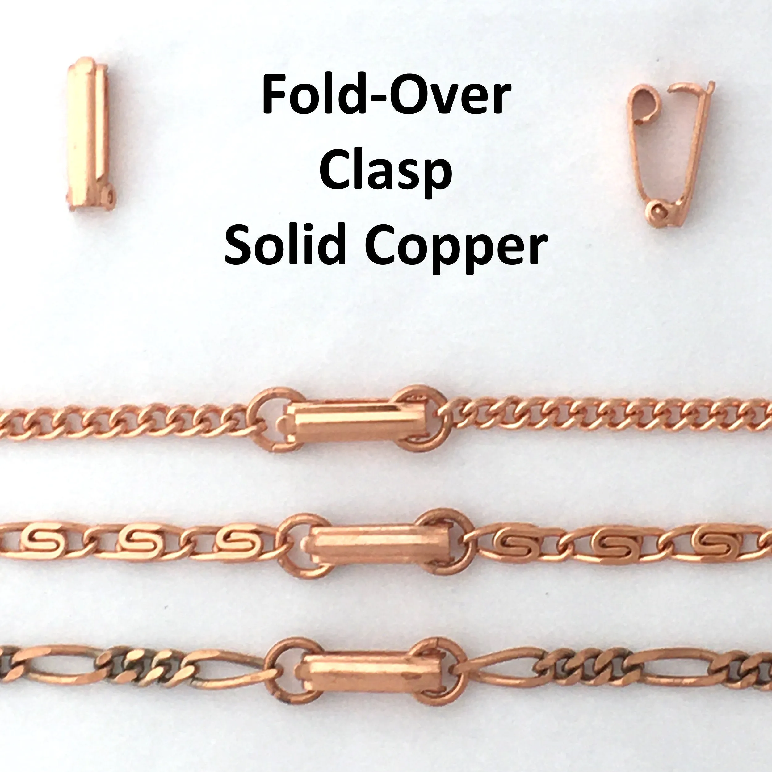 Solid Copper Necklace Chain Fine Copper Figaro Chain Necklace NC41 Italian Style Figaro Solid Copper Chain Necklace 24 Inch Chain