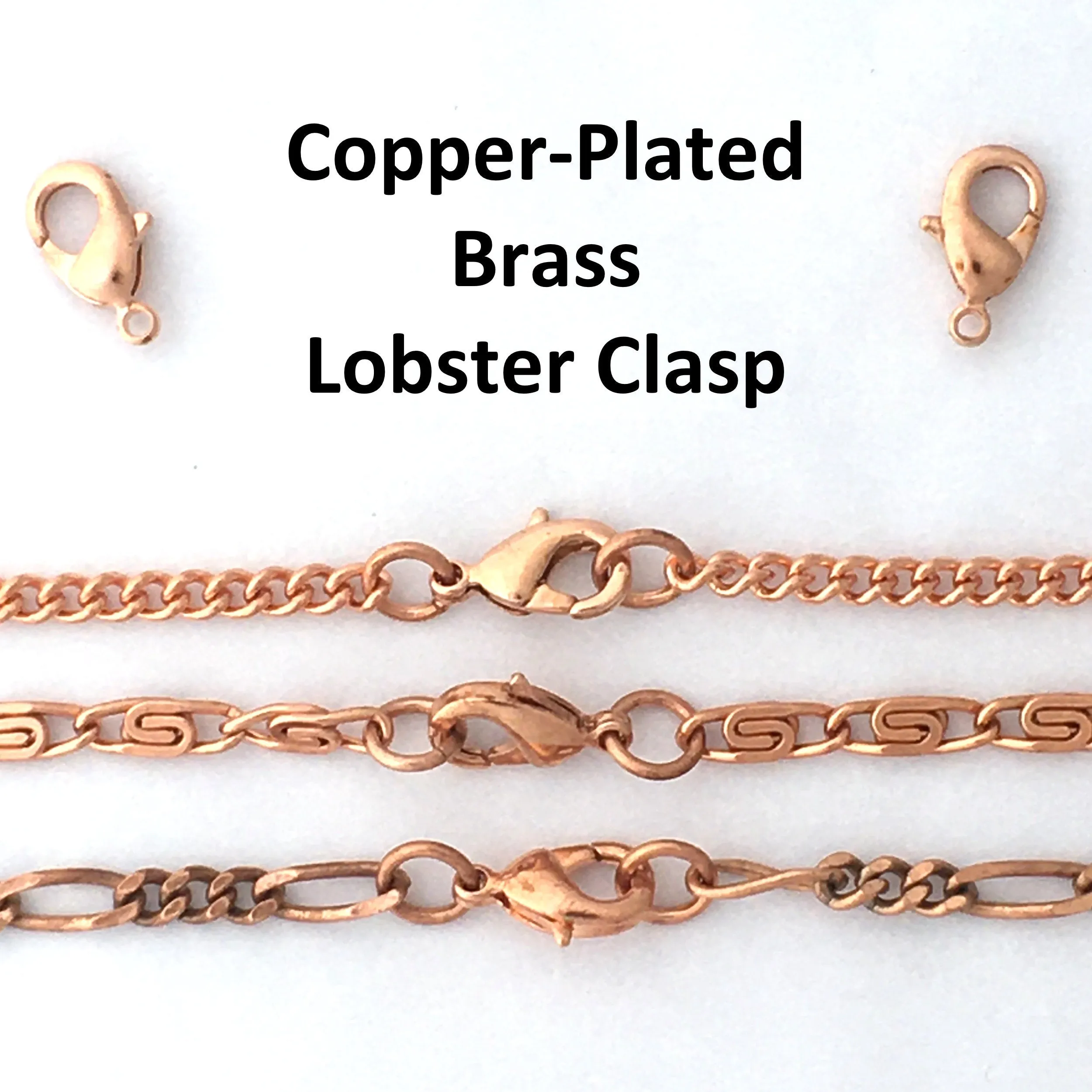 Solid Copper Necklace Chain Fine Copper Figaro Chain Necklace NC41 Italian Style Figaro Solid Copper Chain Necklace 24 Inch Chain