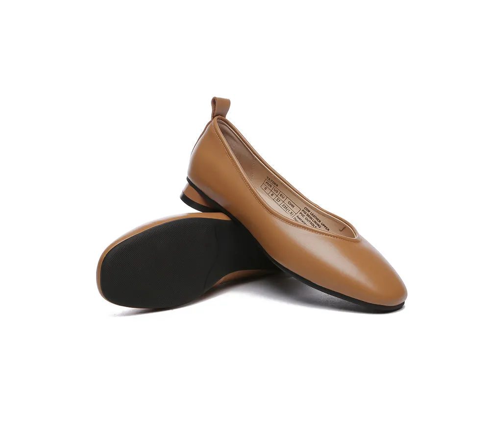 TARRAMARRA Women Ballet Leather Round Toe Flats