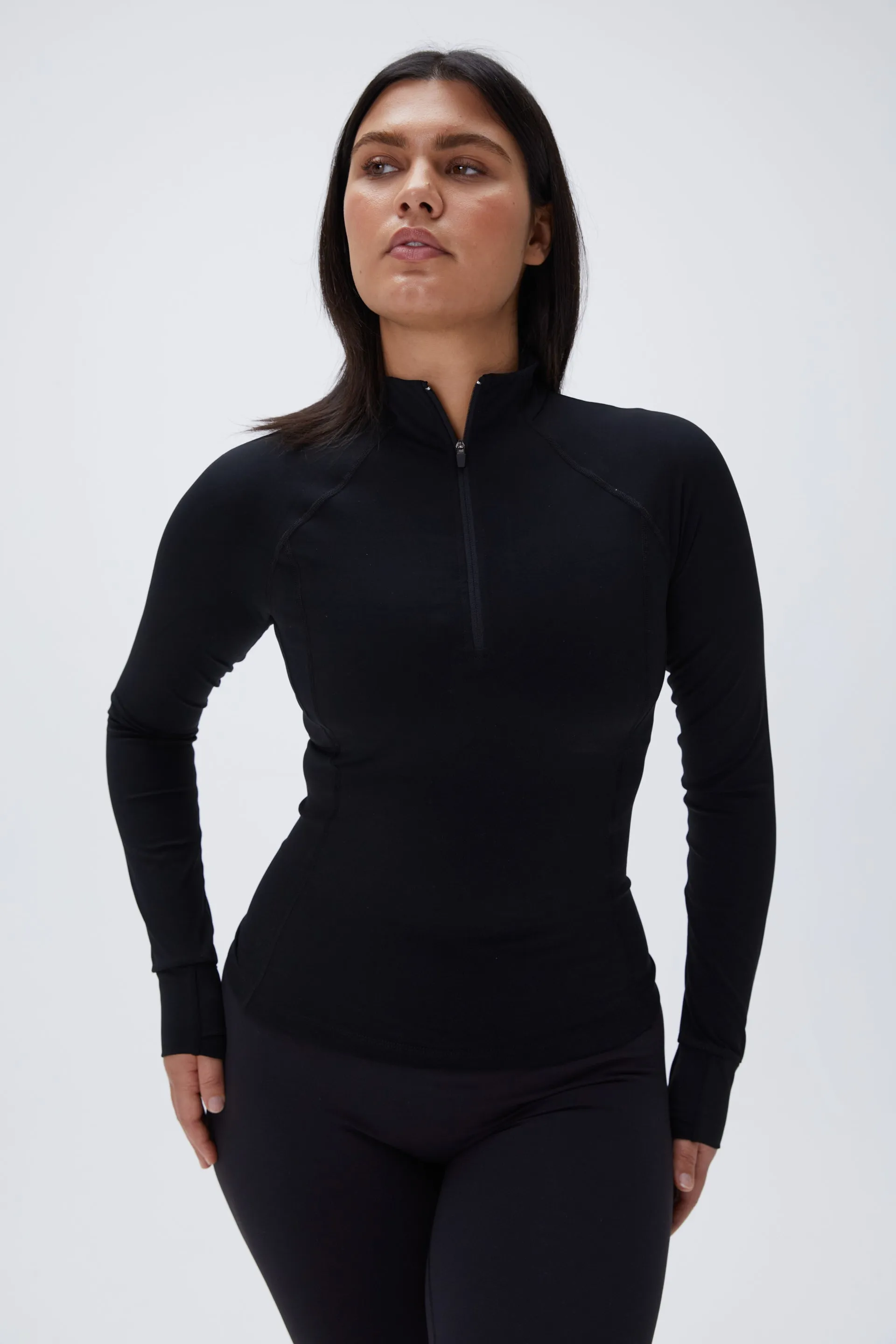 Ultimate Long Sleeve Quarter Zip Top - Black