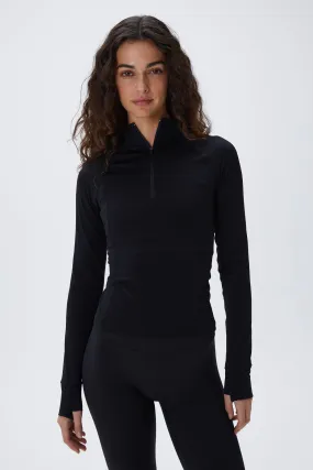 Ultimate Long Sleeve Quarter Zip Top - Black