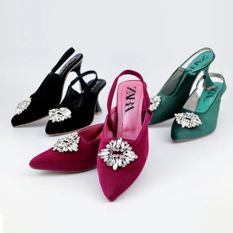 Velvet Heels Pumps Women Shoes