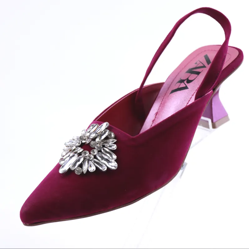 Velvet Heels Pumps Women Shoes