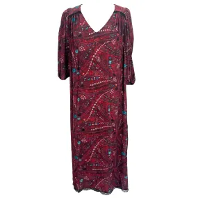 Zadig & Voltaire 350 Berry Print Viscose Rafael Psyche Maxi Dress S