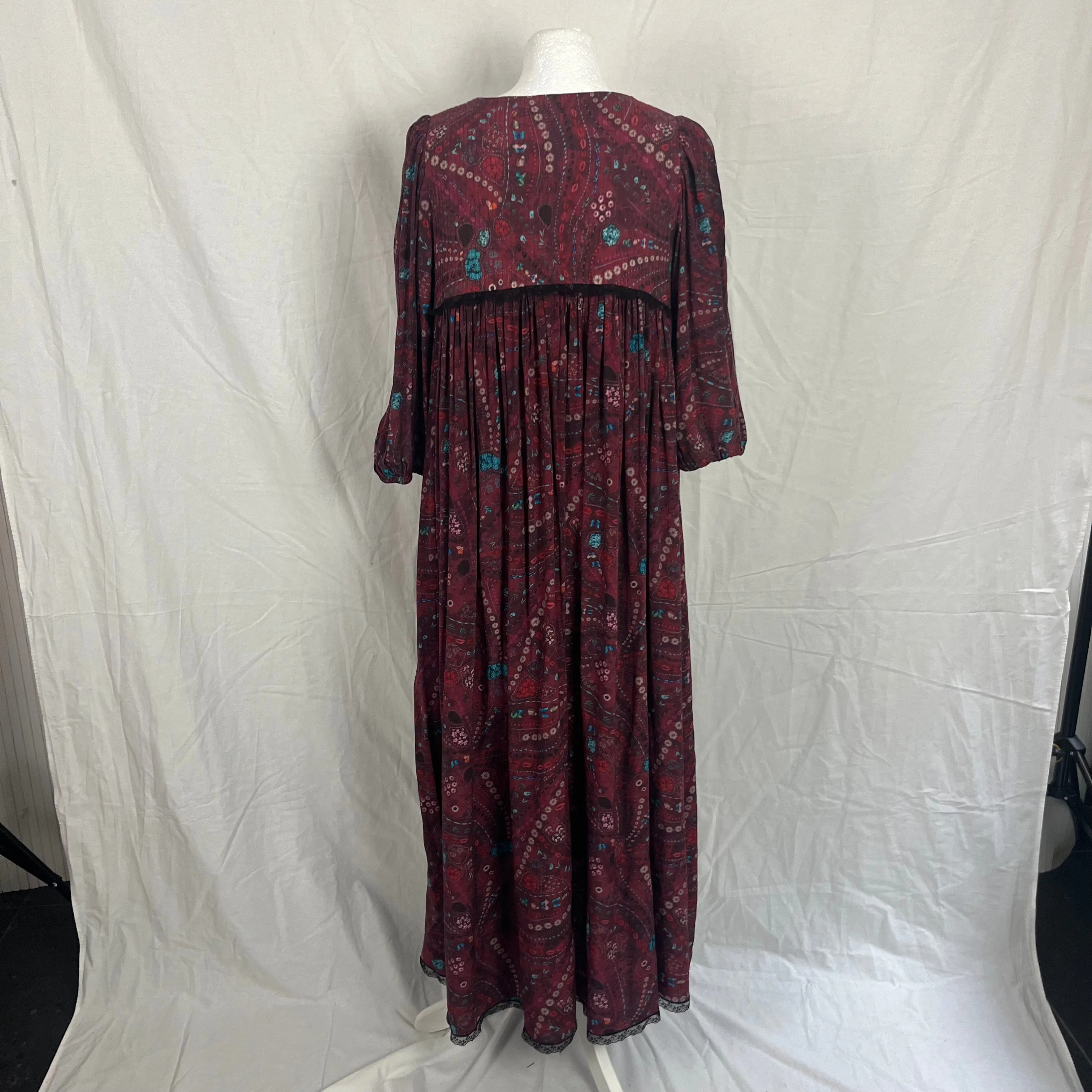 Zadig & Voltaire 350 Berry Print Viscose Rafael Psyche Maxi Dress S